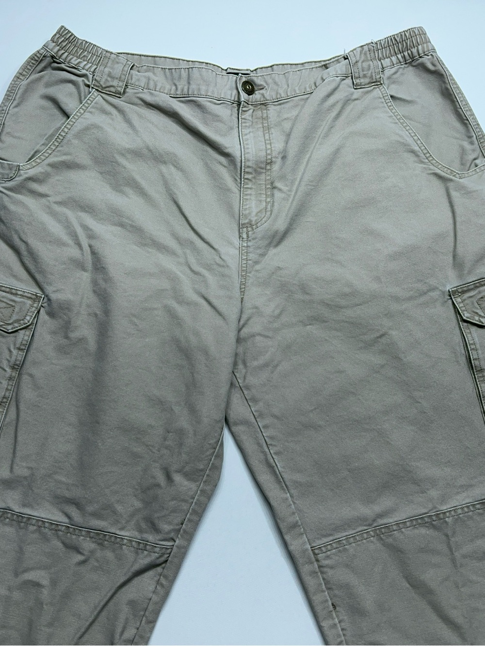 Cabela’s Canvas Cargo Pants Mens 42x32 Outdoors Hiking Work Wear Elastic Waist